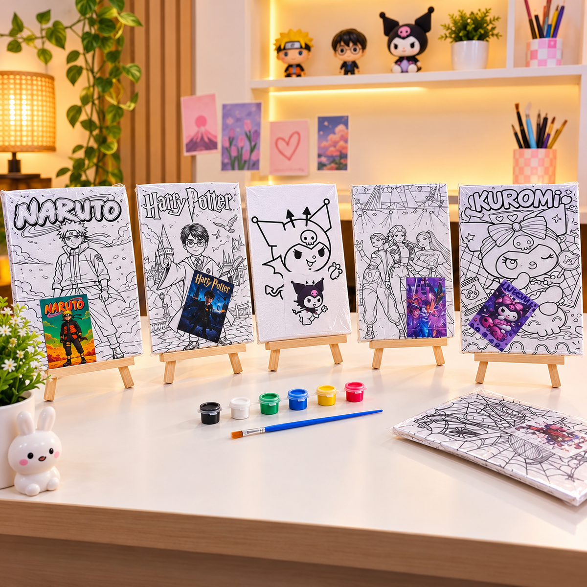 DIY Cute Character Colouring Canvas Kit