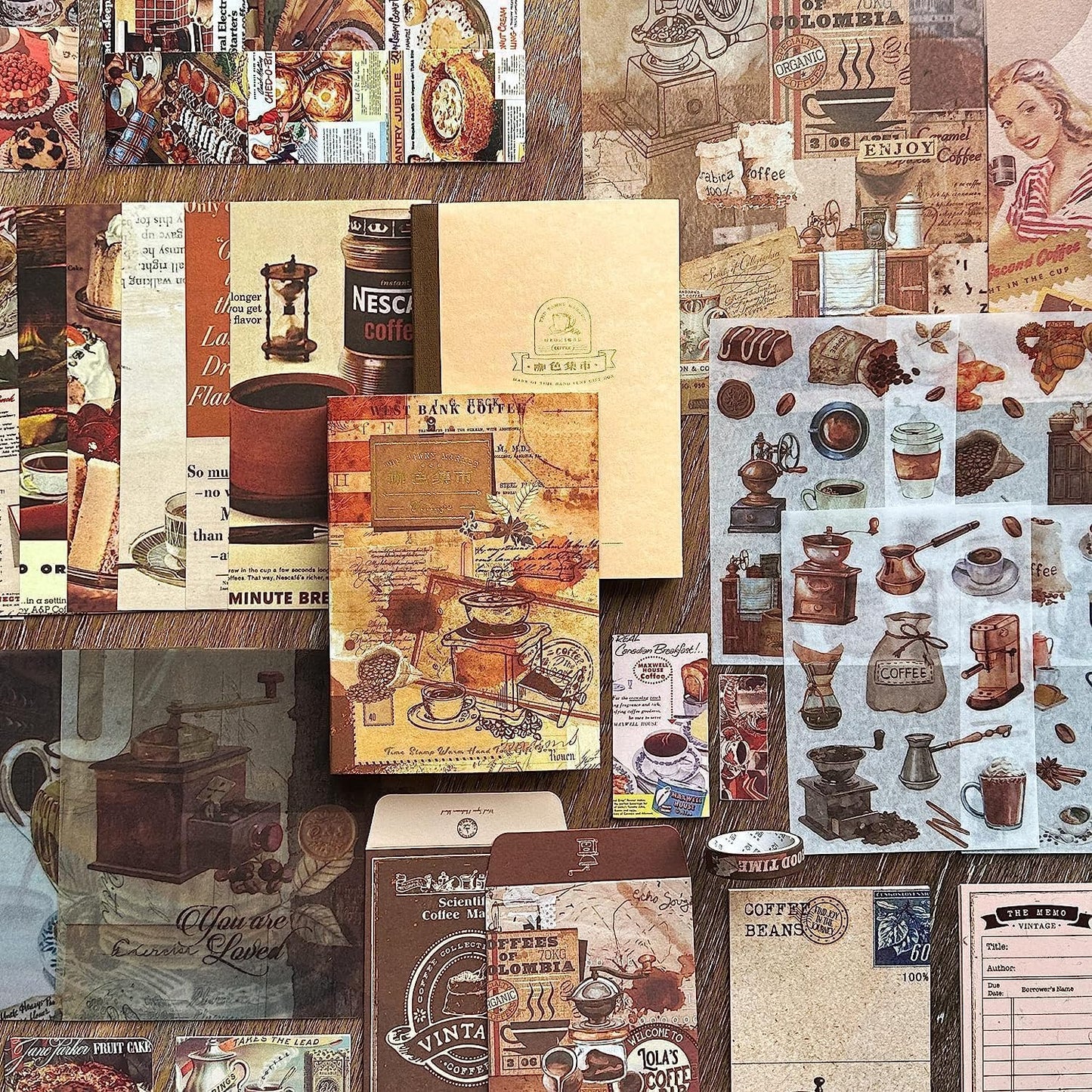 Coffee Bazar Aesthetic Scrapbook Kit | 154 pcs