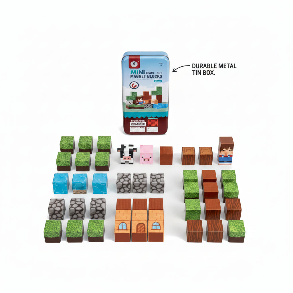 Minecraft - 38pcs Compact Magnetic Tiles Travel Set (STEM)