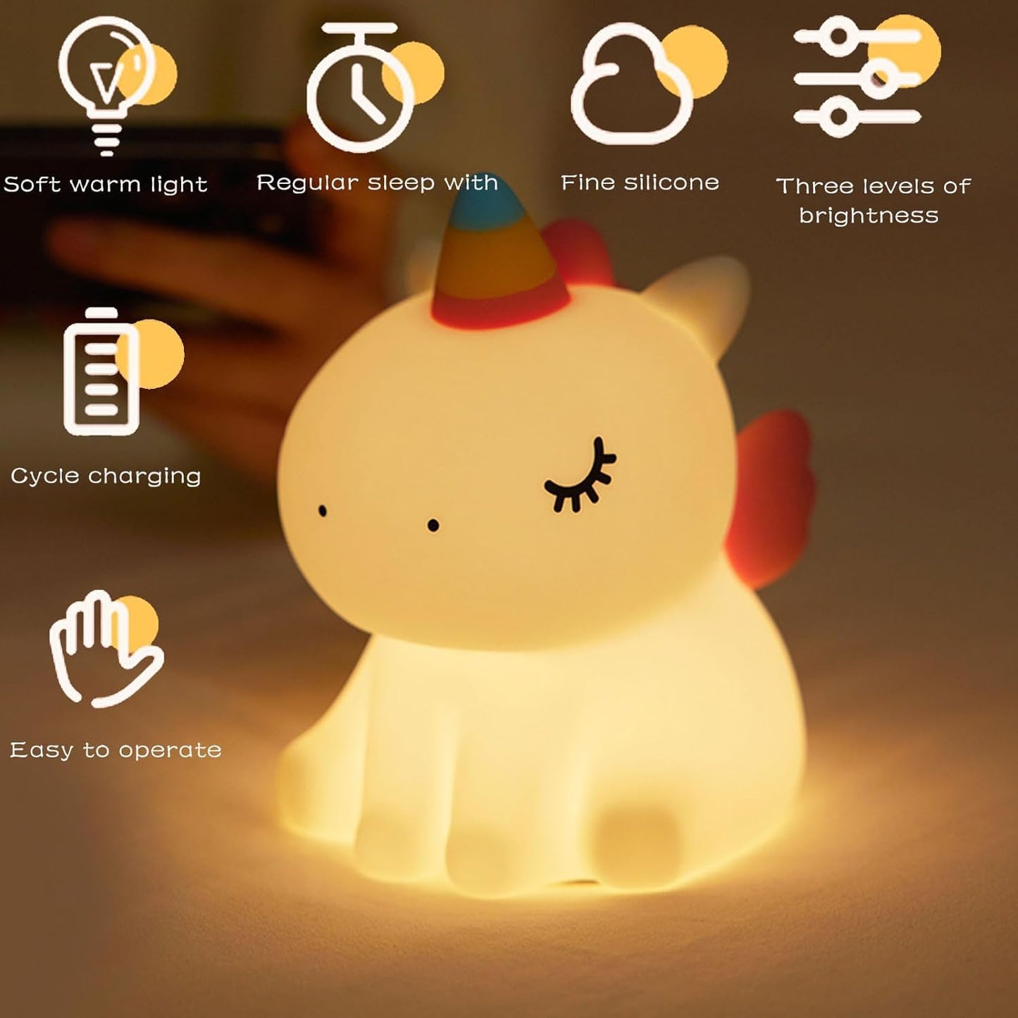 Sitting Unicorn - Silicone Night Lamp