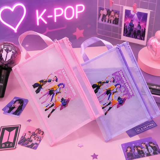 K-Pop Demon Hunters Mesh Zipper Folder | A4 size