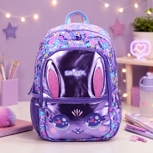 Bunny Purple Shine - Smiggle 16” Premium Backpack