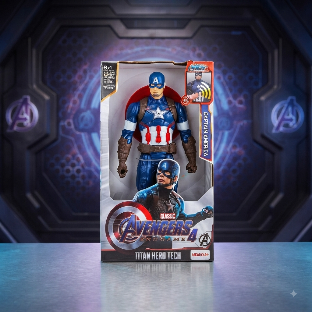 Captain America - 12” Action Figure | Light & Sound | Titan Hero Series