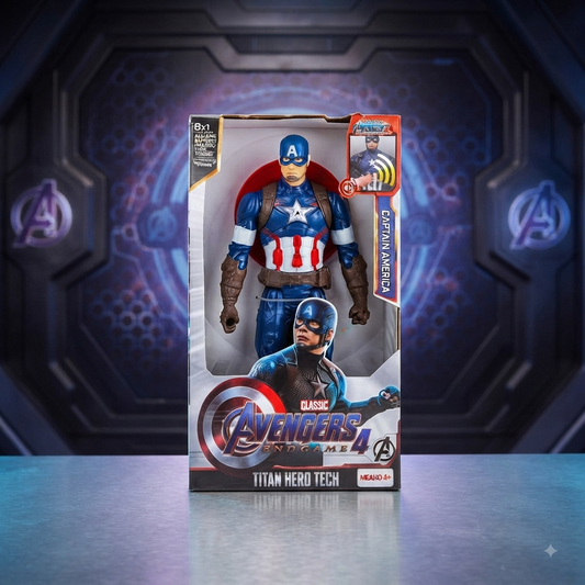 Captain America - 12” Action Figure | Light & Sound | Titan Hero Series