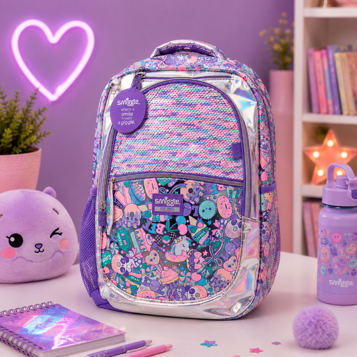 Purple Donut - Smiggle 16” Premium Backpack