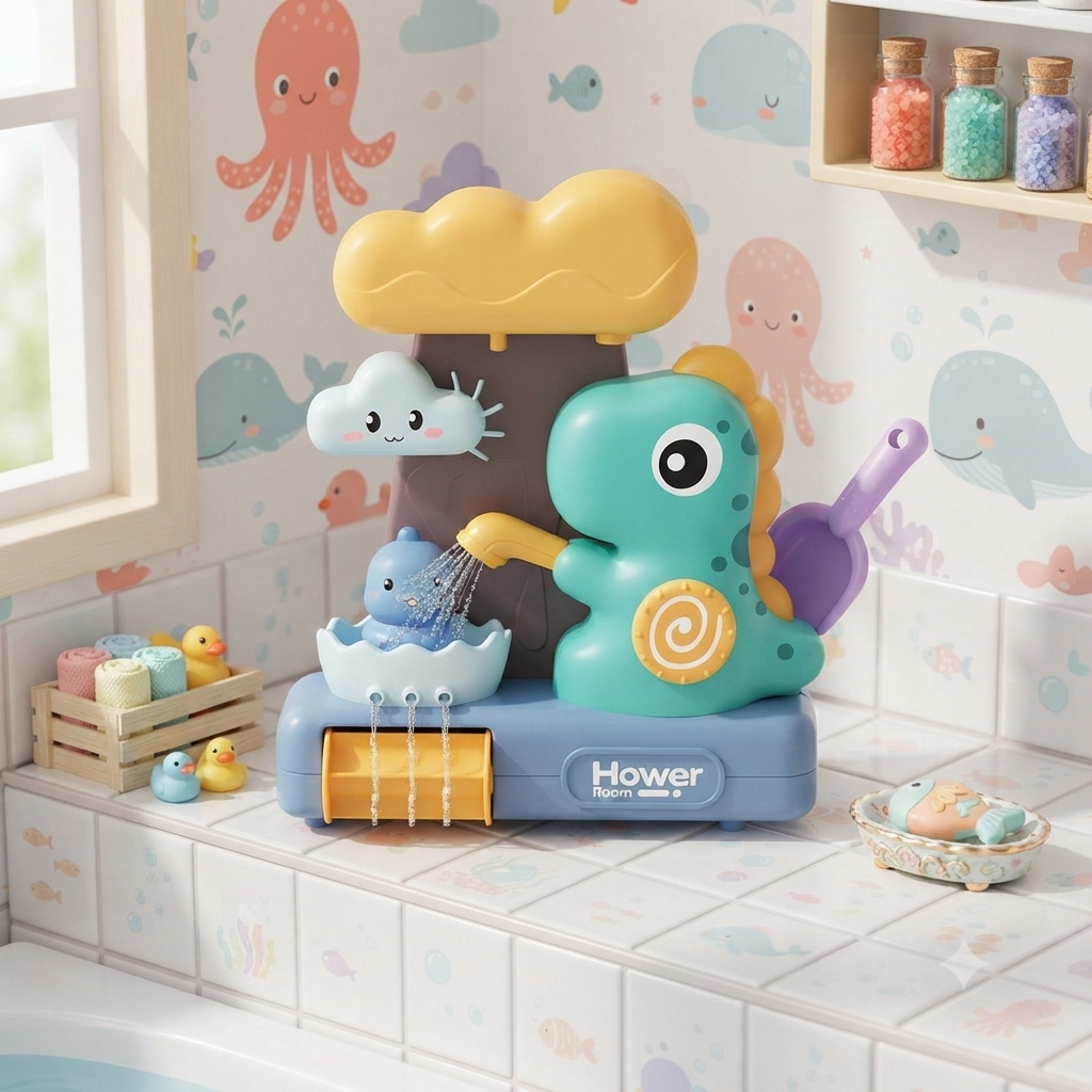 DinoSplash : Interactive Dinosaur Water Bath Shower Toy for Kids