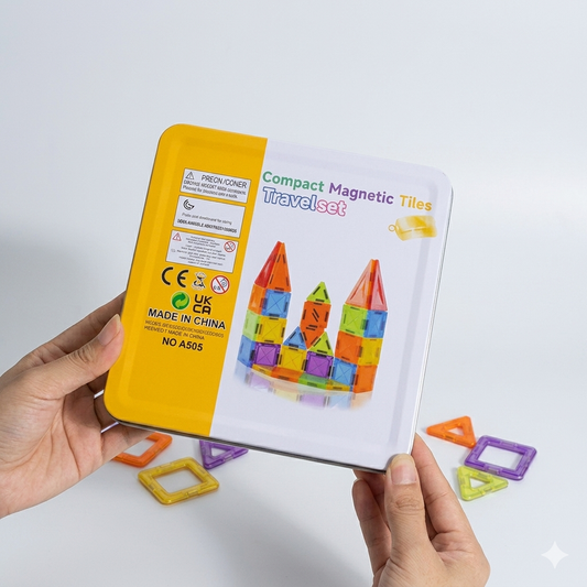 56pcs Compact Magnetic Tiles Travel Set (STEM)