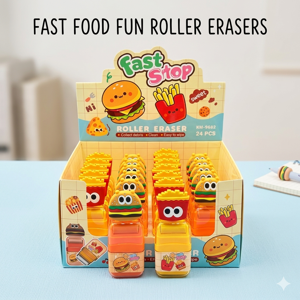 Fast Food Eraser with Roller | 1pcs