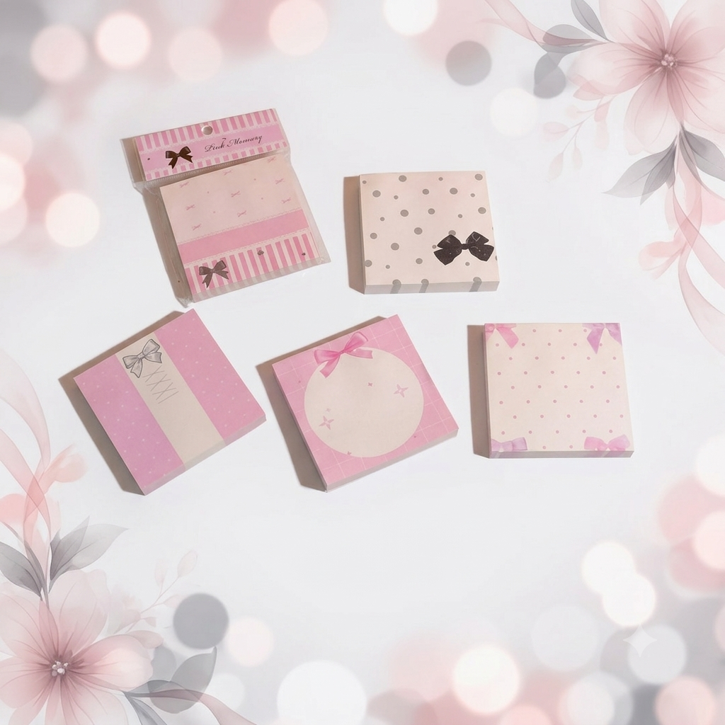 Fancy Ribbon Print - Sticky Notes