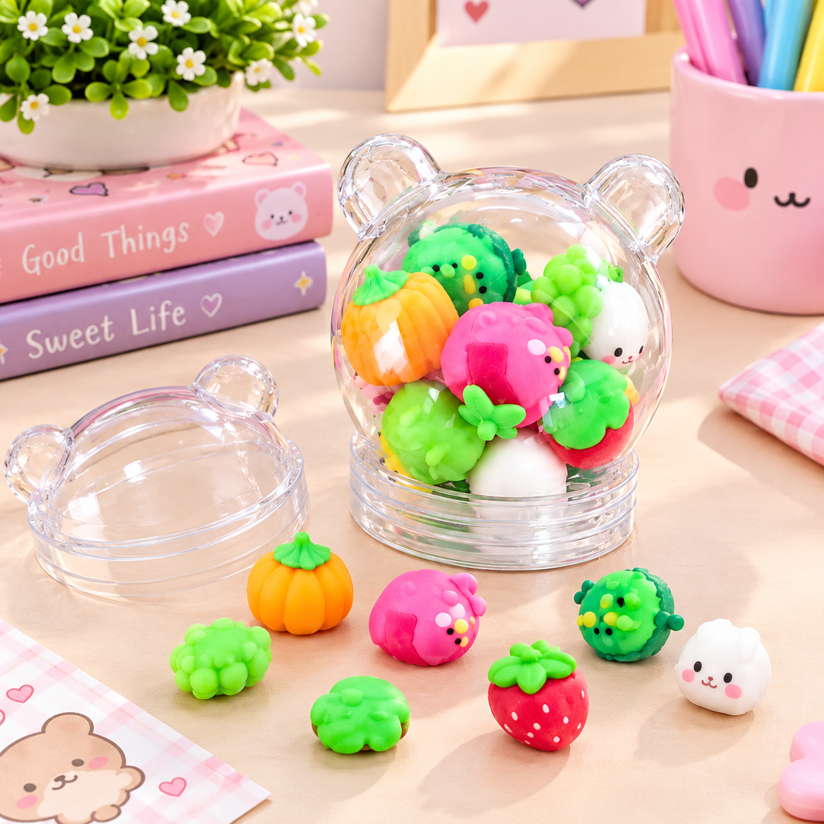 3D Fruit Erasers - 12pcs