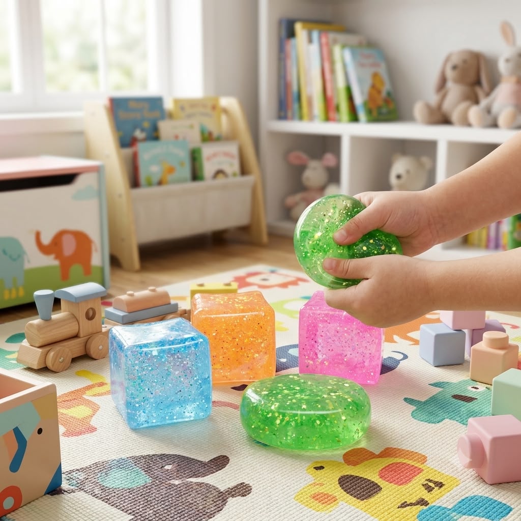 Glitter Cube Squeeze Ball | 1pcs