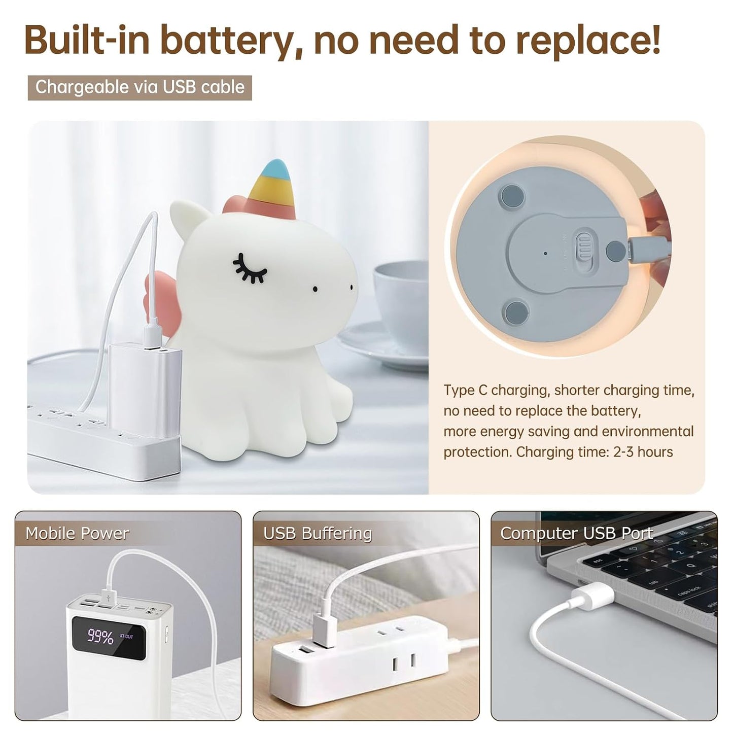 Sitting Unicorn - Silicone Night Lamp