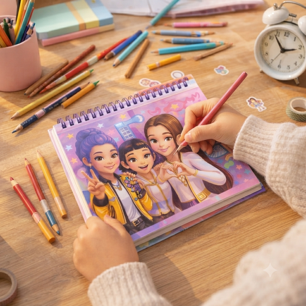 K-Pop - Huntrix - Fun Coloring Book | 50 sheet