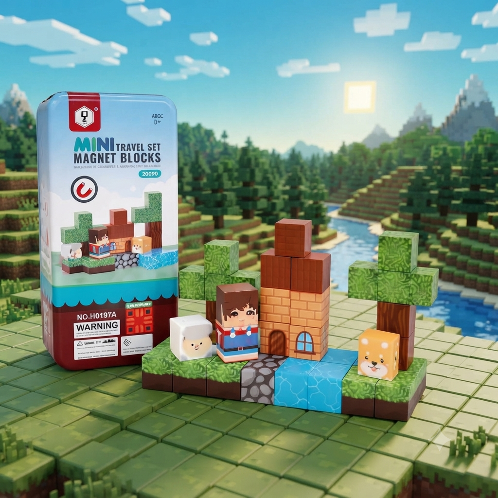 Minecraft - 38pcs Compact Magnetic Tiles Travel Set (STEM)