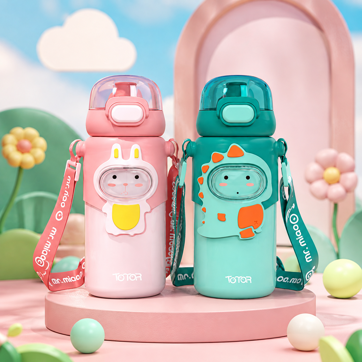 Cute Character Insulated Water Bottle | 460ml