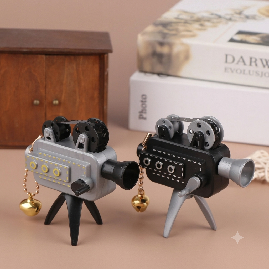 Vintage Style Camera LED Projector Keychain