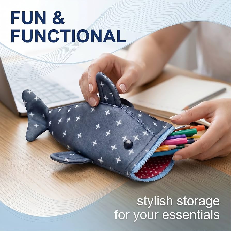 Stylish Shark Shape Pencil Pouch