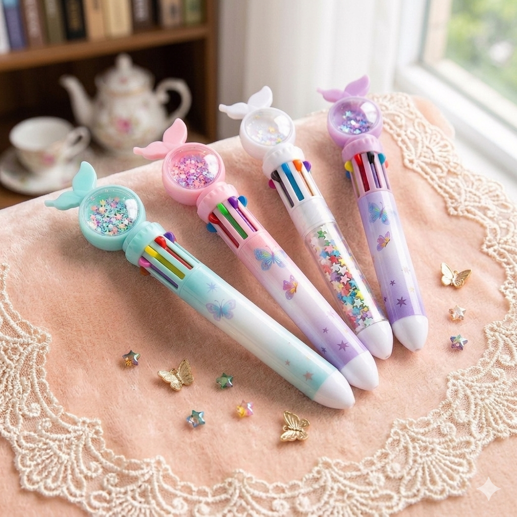Kawaii Glitter Star Butterfly | 10 in 1 Color Pen