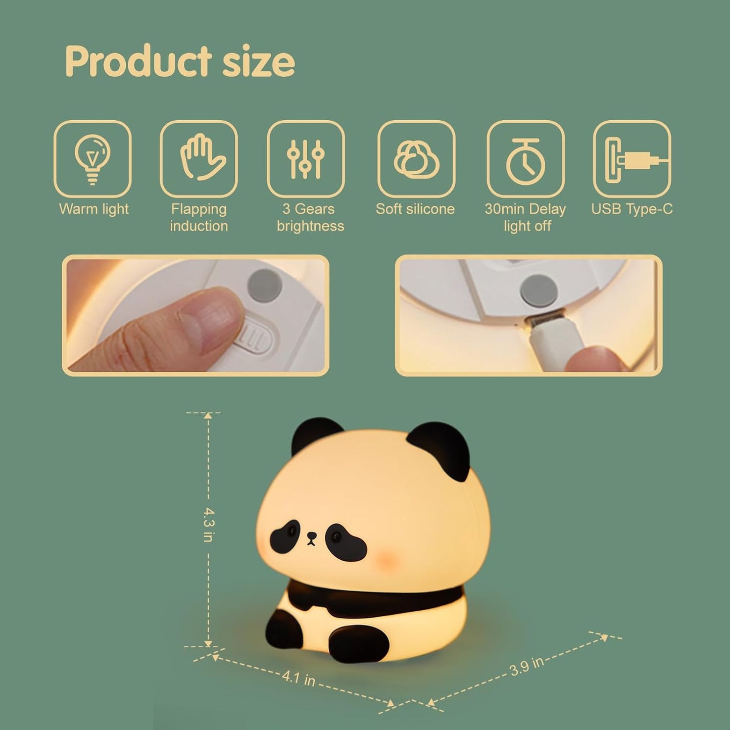 Sitting Panda - Silicone Night Lamp