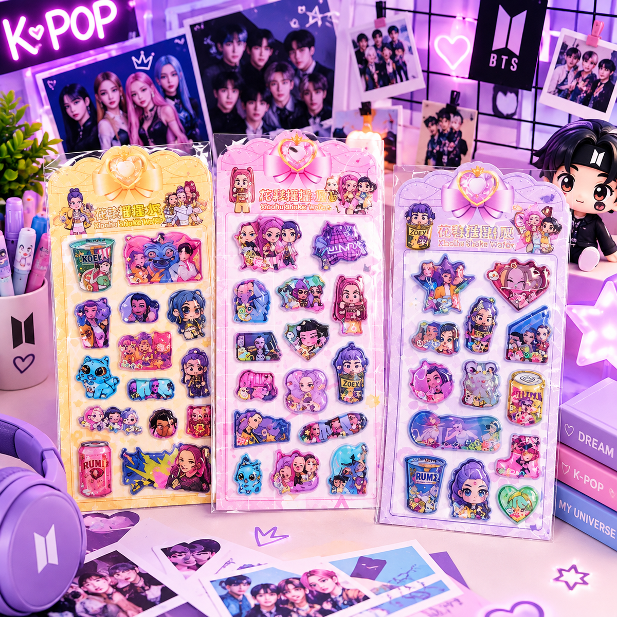 K-pop Demon Hunters - 3D Water Glitter Sticker