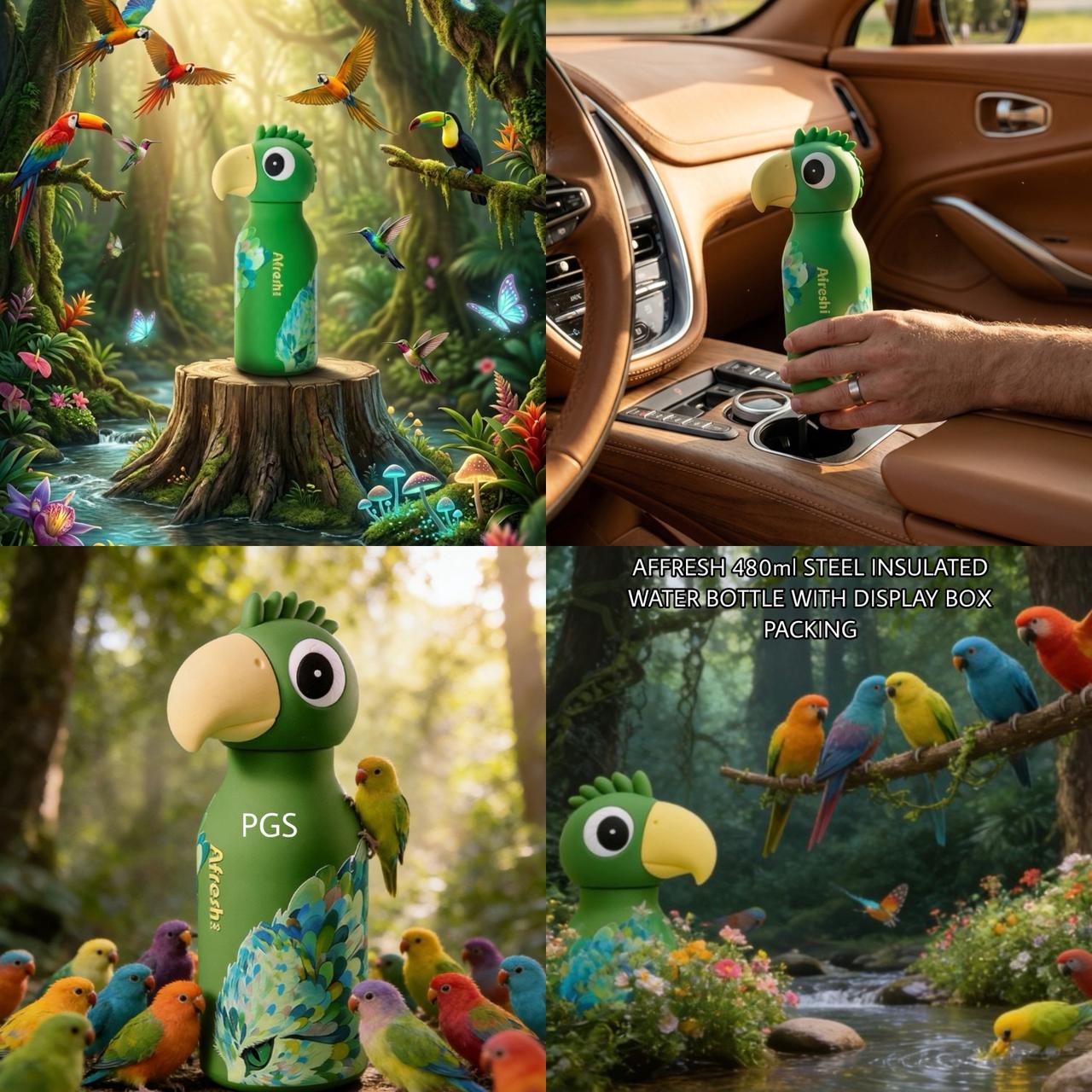 Afresh - Parrot Insulated 3D Bottle
