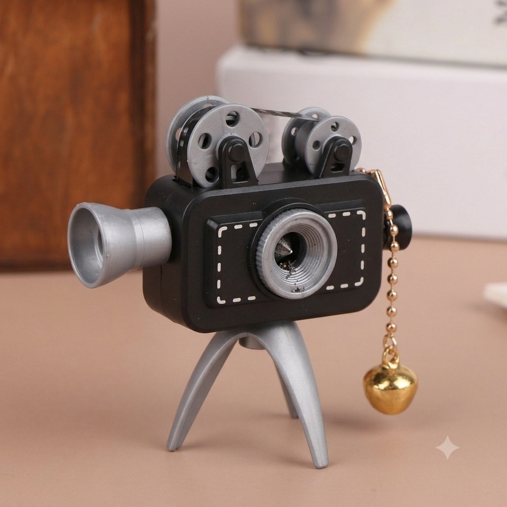 Vintage Style Camera LED Projector Keychain
