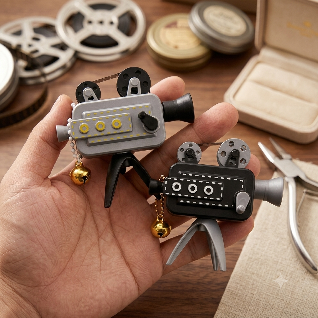 Vintage Style Camera LED Projector Keychain