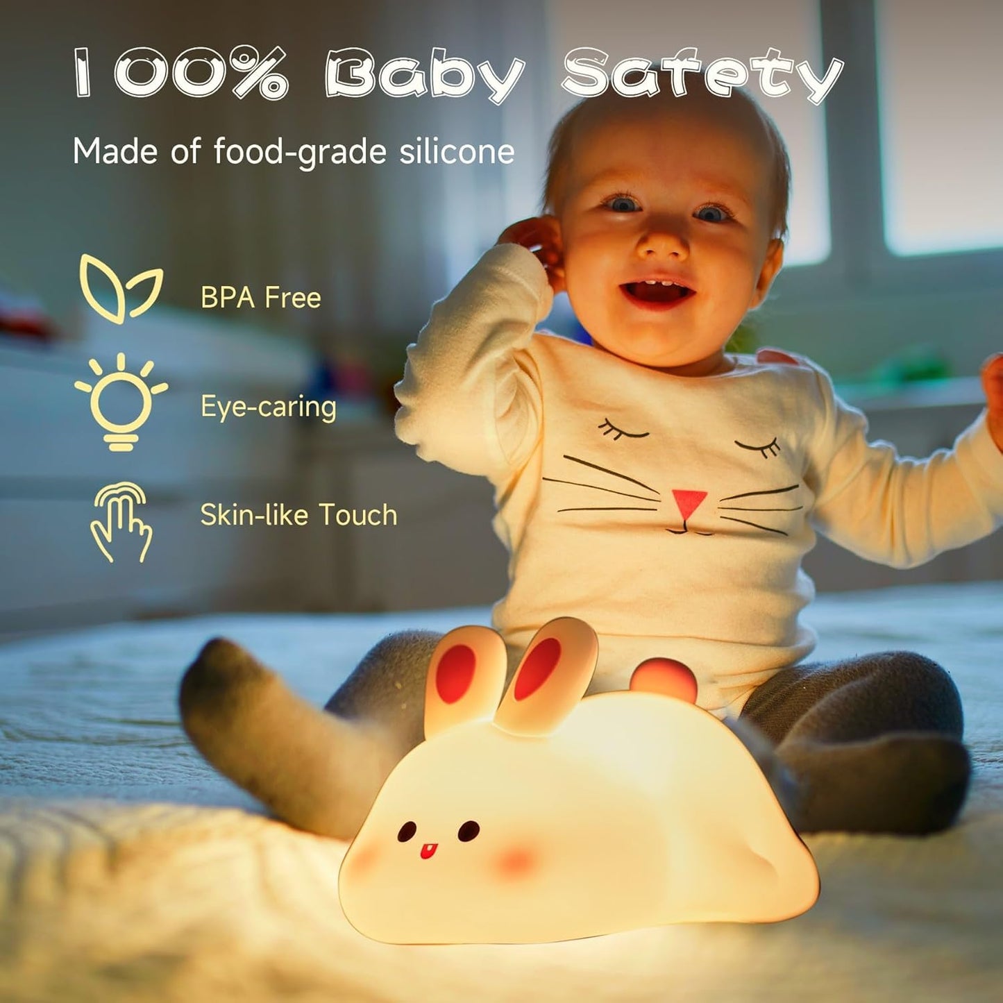Cute Rabbit - Silicone Night Lamp