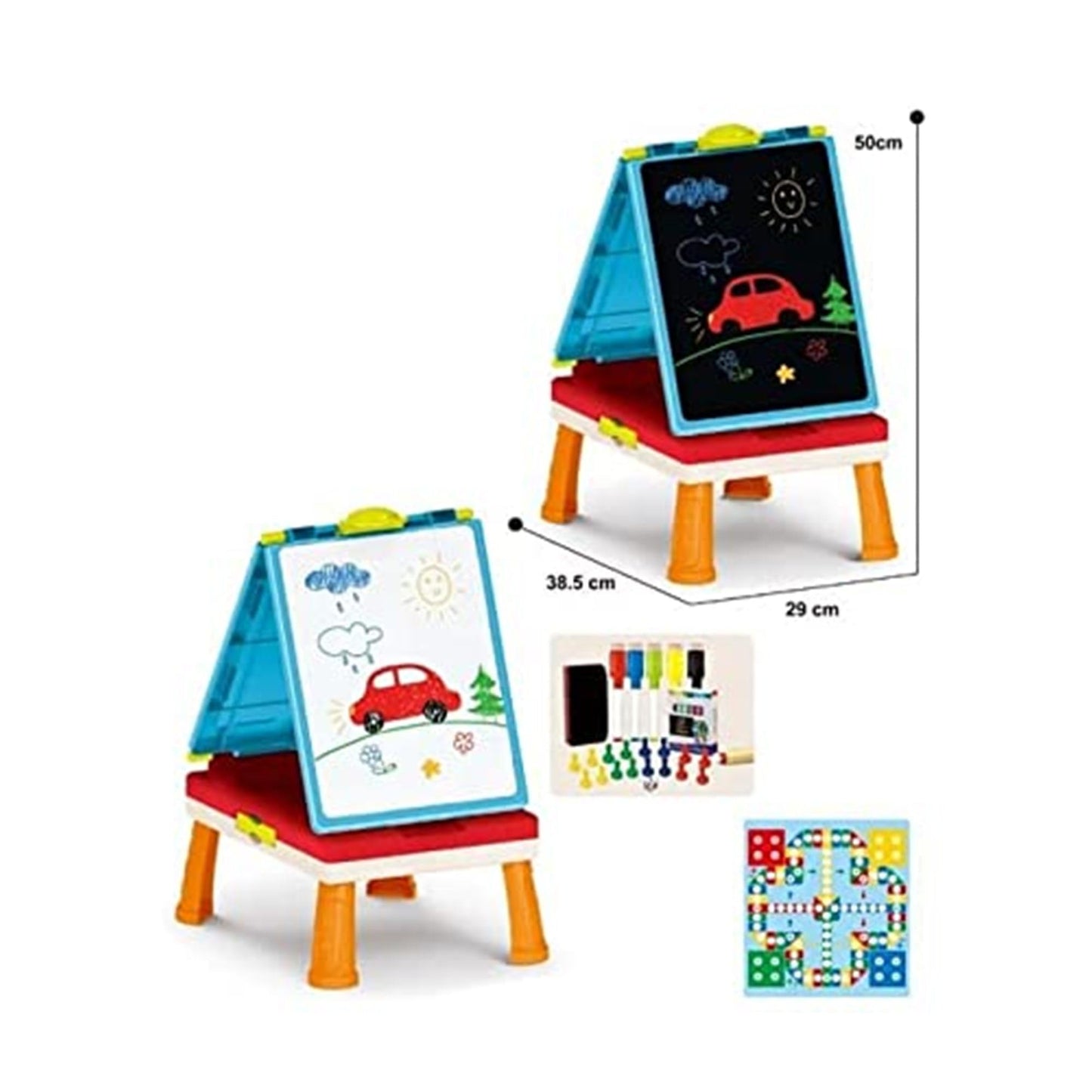 My First Art Studio – 3-in-1 Double-Sided Drawing Board & Game