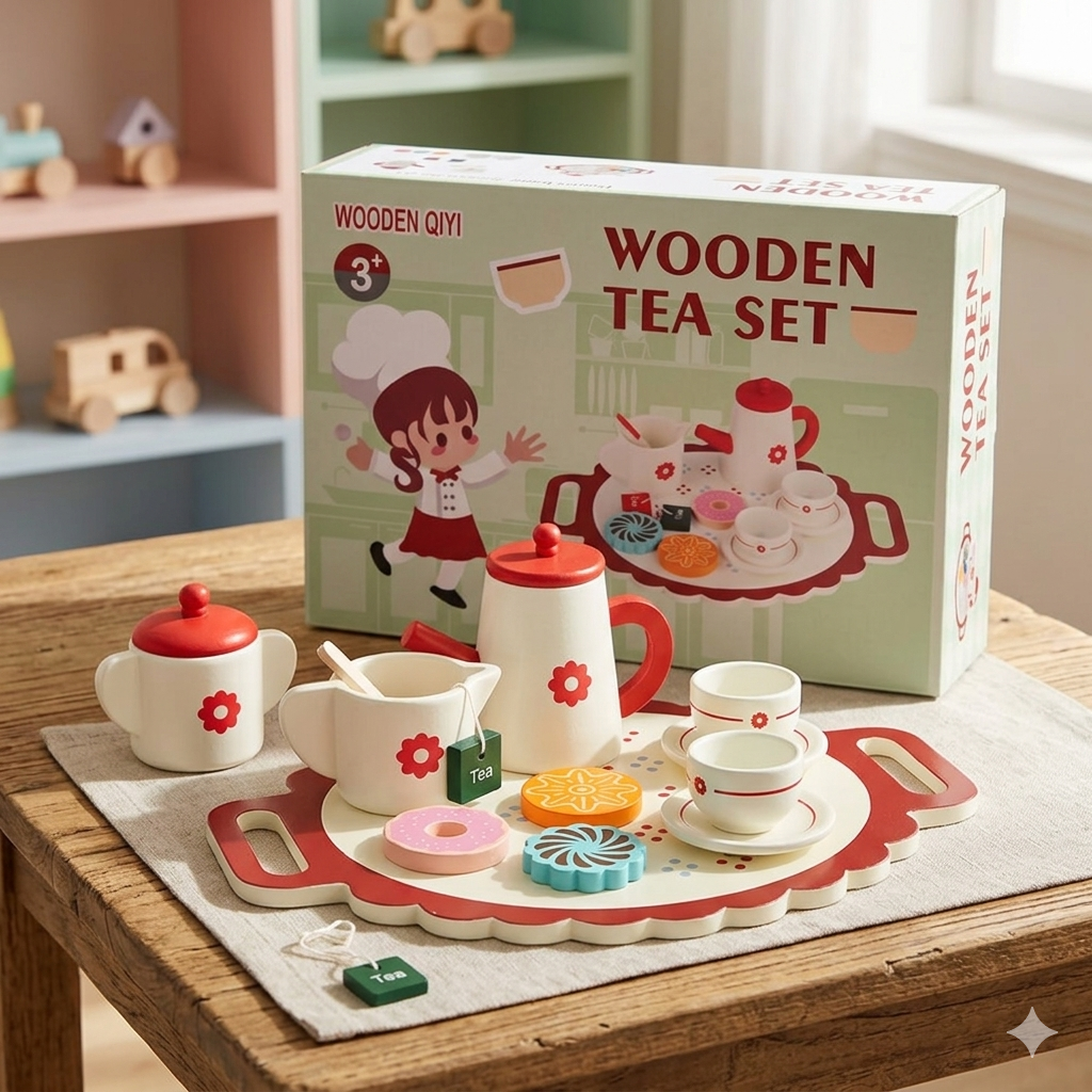 Wooden Children's Tea Set