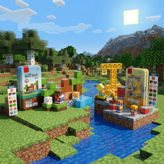 Minecraft - 38pcs Compact Magnetic Tiles Travel Set (STEM)