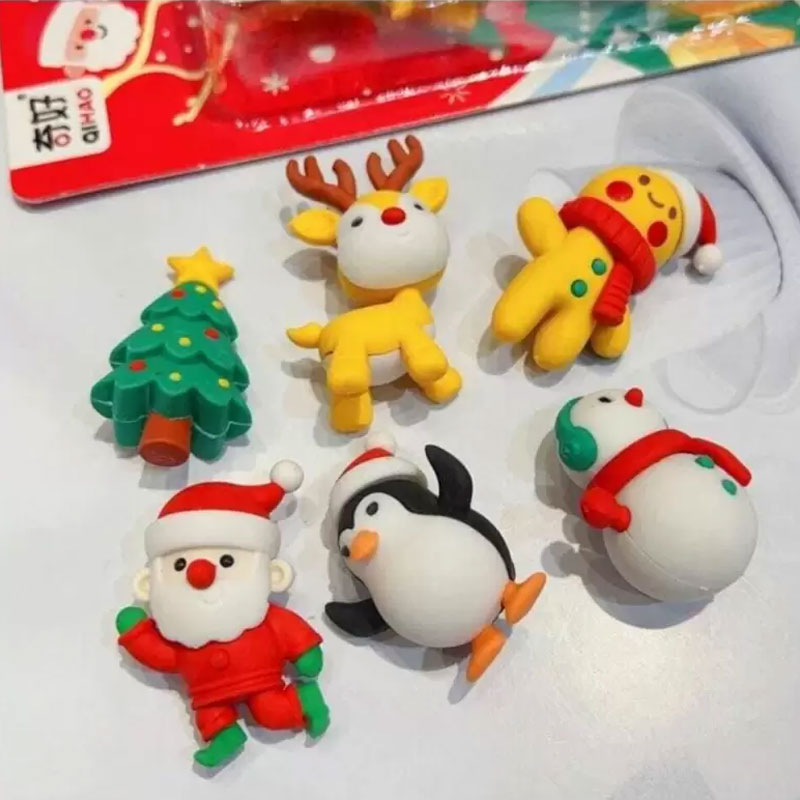Christmas - Super Cute Erasers | 6pcs