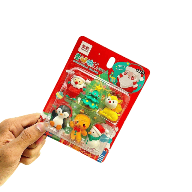 Christmas - Super Cute Erasers | 6pcs