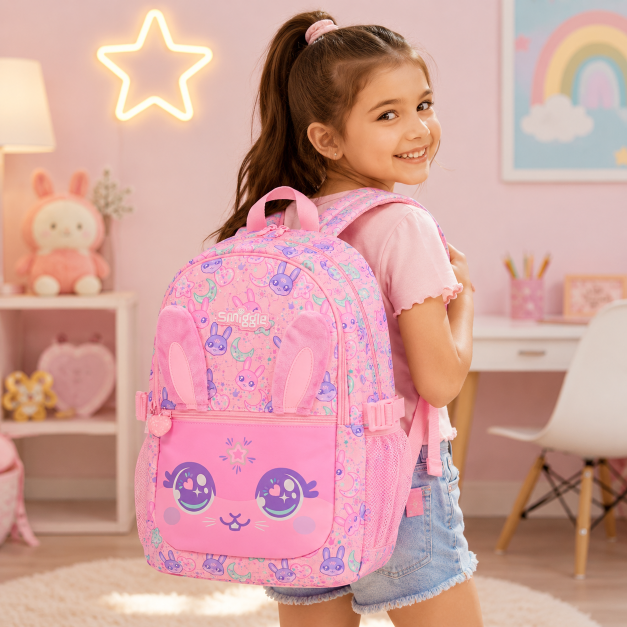 Bunny Pink  - Smiggle 16” Premium Backpack