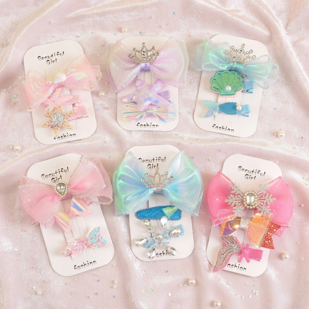 Cute Bow Hair Pin Set