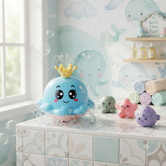 Cute Octopus Baby Bath Toy with Water Spray