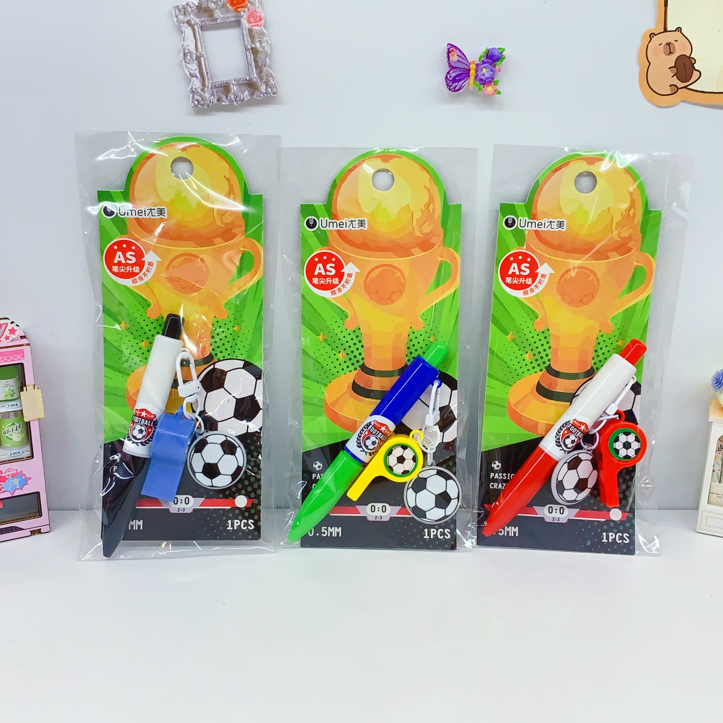 Football - Pen With Keychain