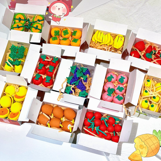 3D Fruit Eraser Set - 12pcs