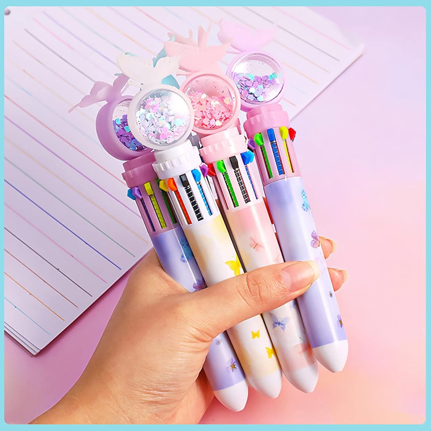 Kawaii Glitter Star Butterfly | 10 in 1 Color Pen