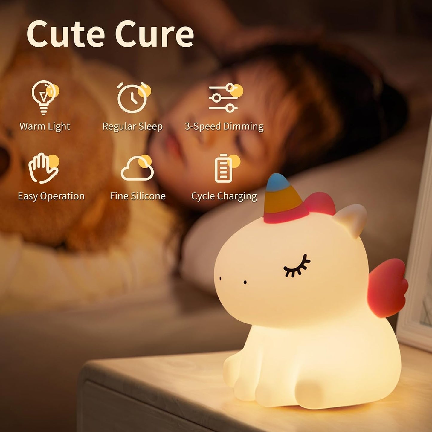 Sitting Unicorn - Silicone Night Lamp