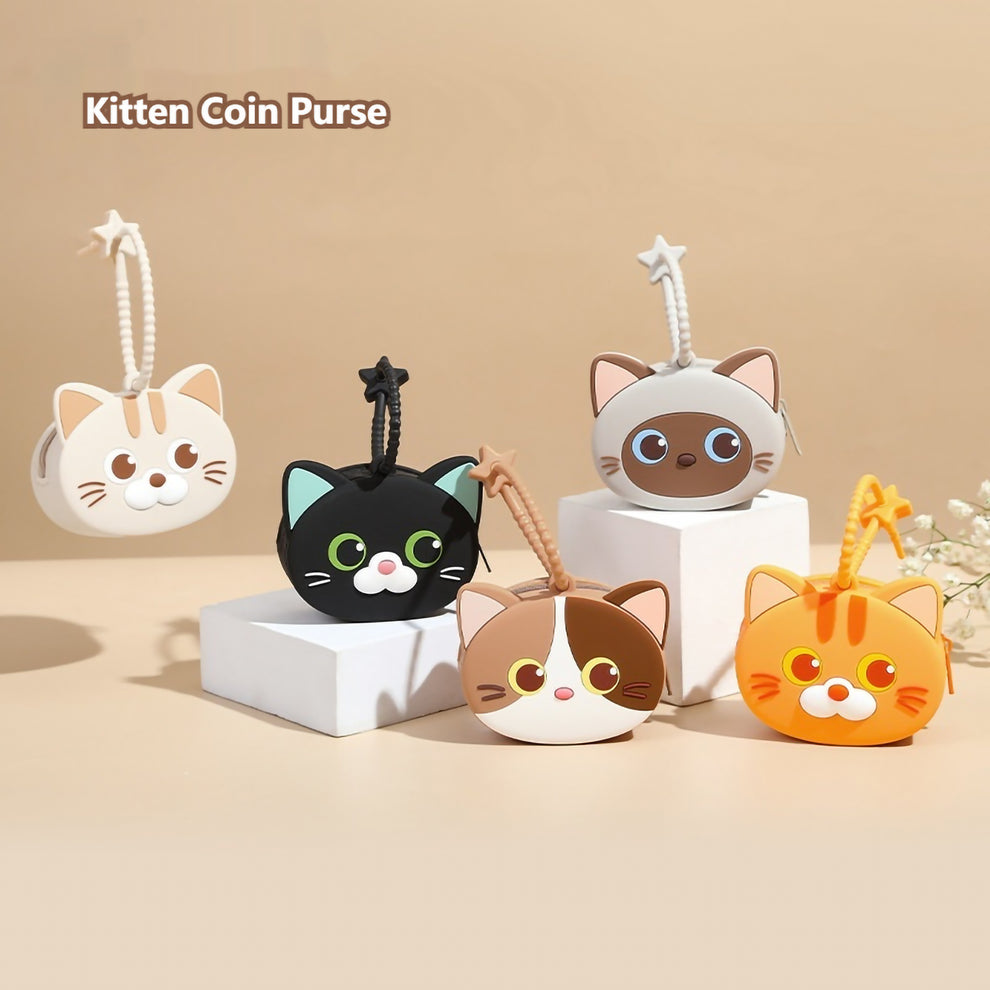 Cute 3D Kitty Silicone Coin Purse & Earphone Case
