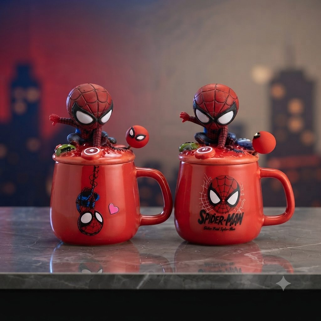 Spiderman - Ceramic Mug with 3D figure Lid