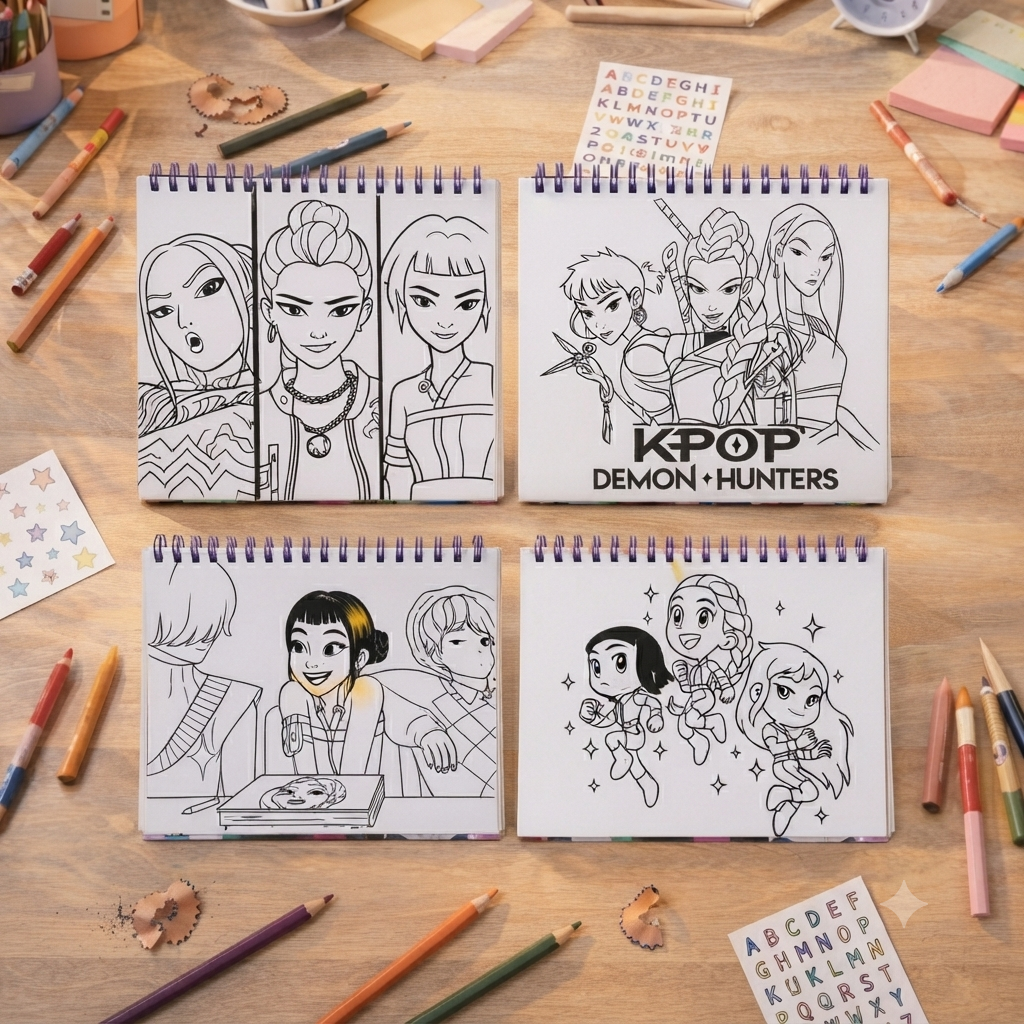 K-Pop - Huntrix - Fun Coloring Book | 50 sheet