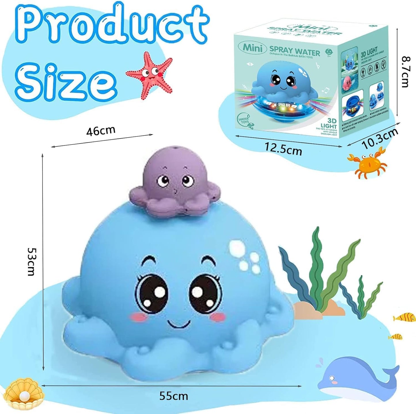 Cute Octopus Baby Bath Toy with Water Spray