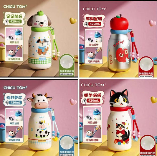 Chicu Tom - 3D Animal Bottle With Charms | 420ml