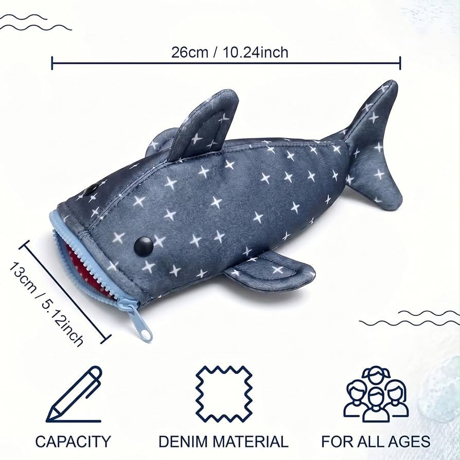 Stylish Shark Shape Pencil Pouch