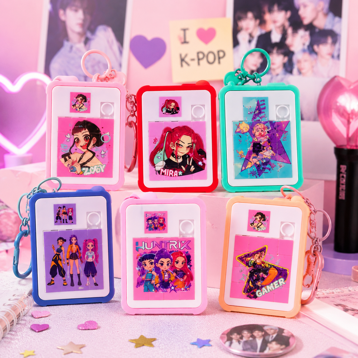 K-pop - Demon Hunter - Puzzle Card Keychain