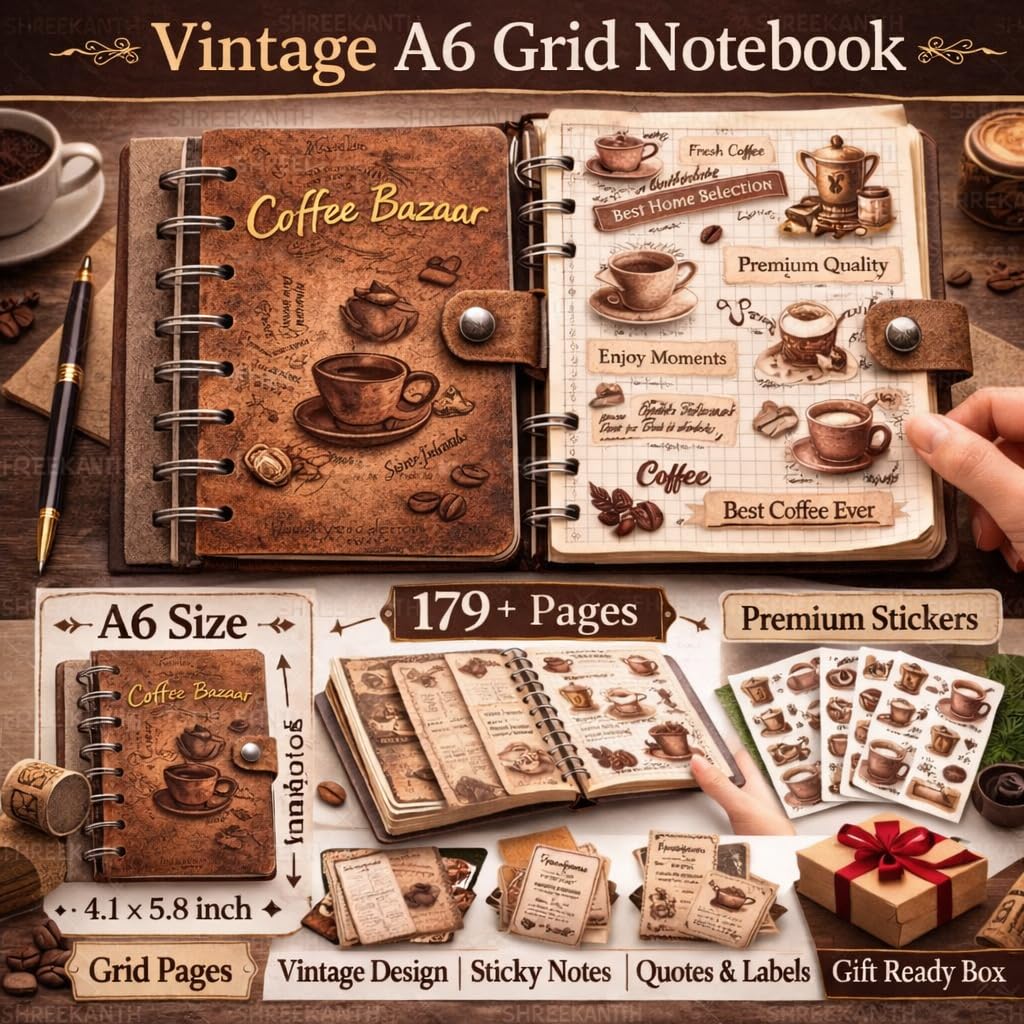 Coffee Bazar Aesthetic Scrapbook Kit | 154 pcs
