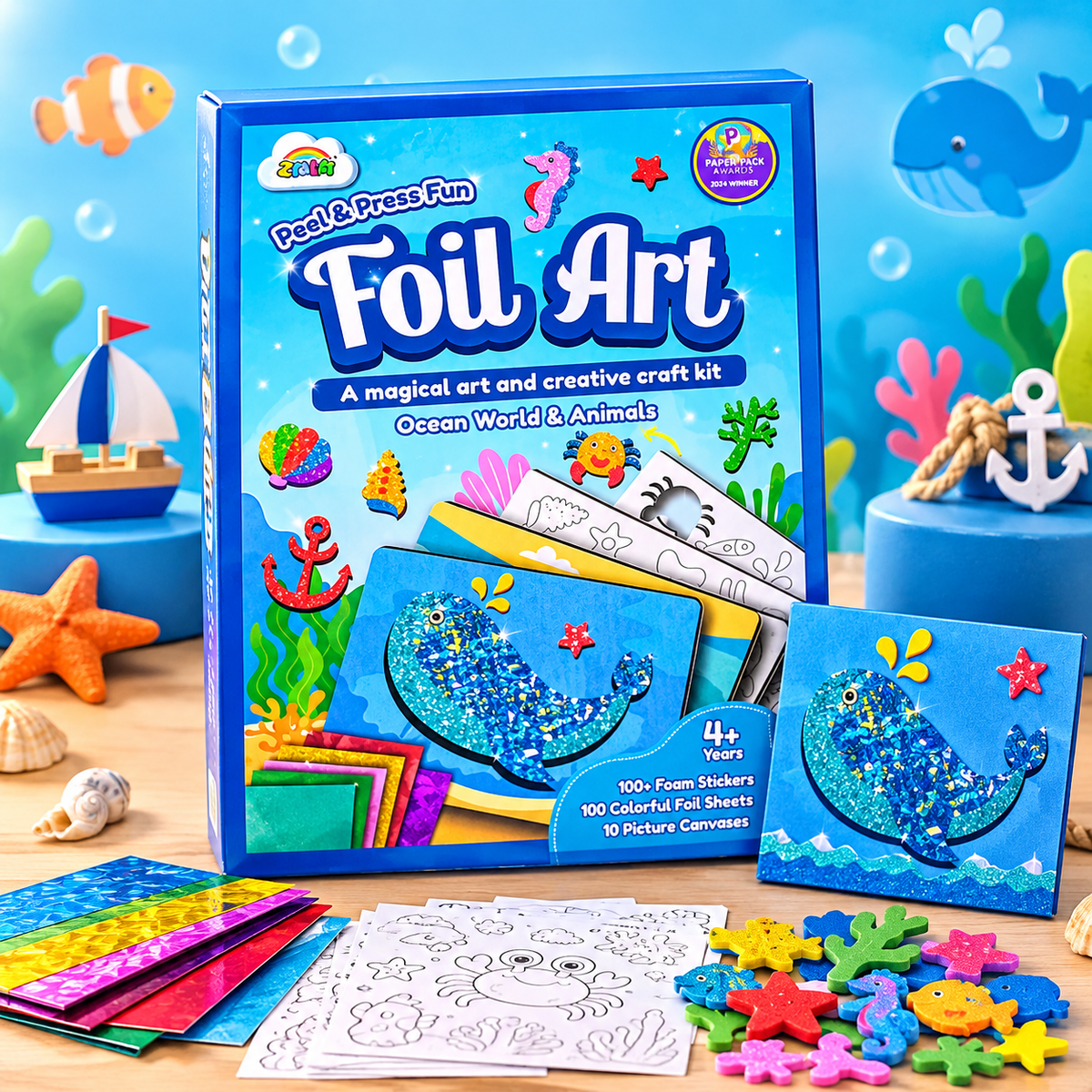 Foil Art Ocean World & Animals | Peel & Press Fun