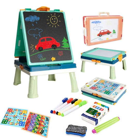 My First Art Studio – 3-in-1 Double-Sided Drawing Board & Game